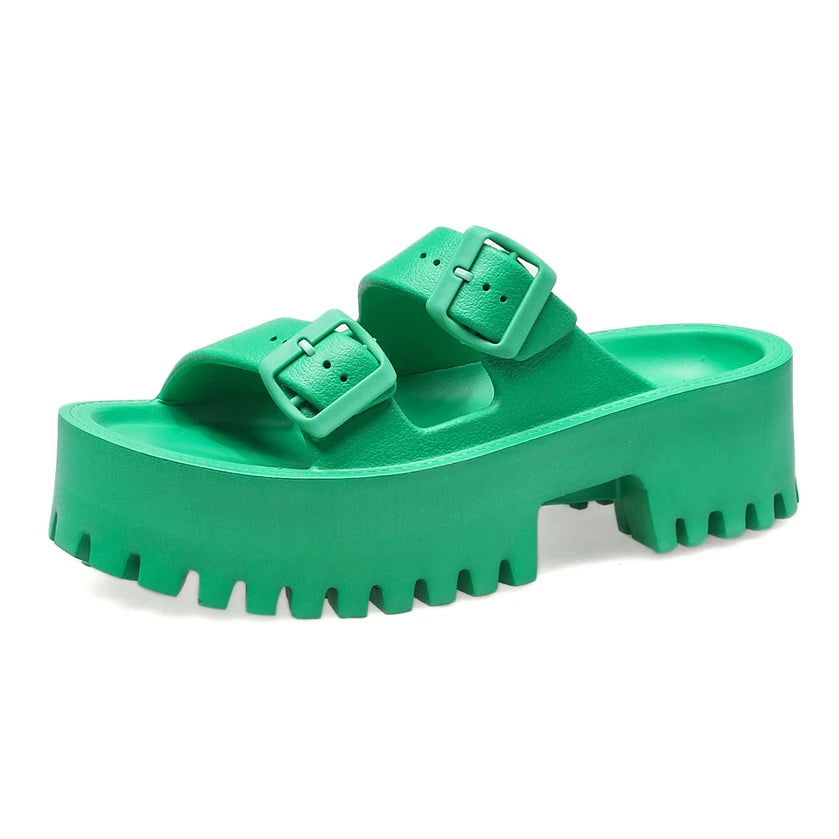 Summer Women Slippers Platform Clogs Garden Shoes Outdoor Beach Sandals Female Casual Indoor Home Bathroom Slides Chunky Mules