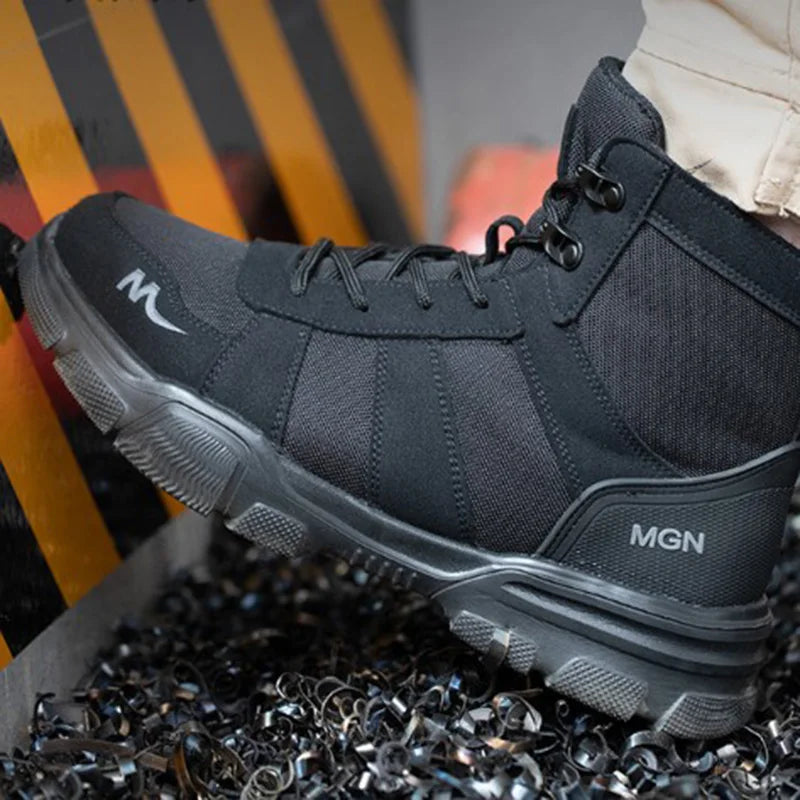 Work Boots Indestructible Safety Shoes Men Steel Toe Shoes Puncture-Proof Sneakers Women Non Slip Work Shoes Male Tactical Boots