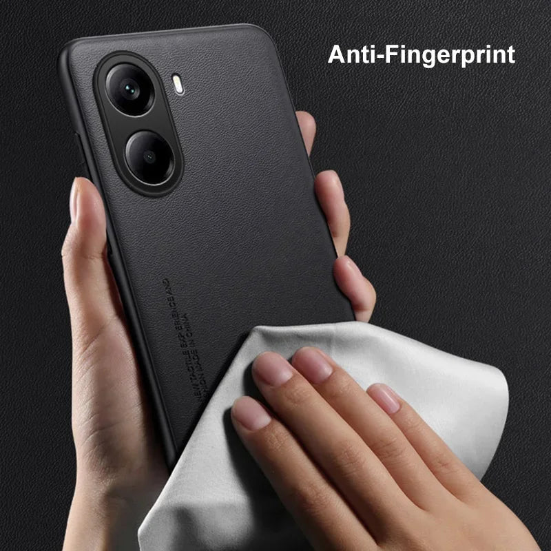 Luxury Leather Phone Case For Xiaomi Poco X7 Pro 5G X7Pro Protective Cover Matte Silicone Shockproof Case For PocoX7 Pro Coque