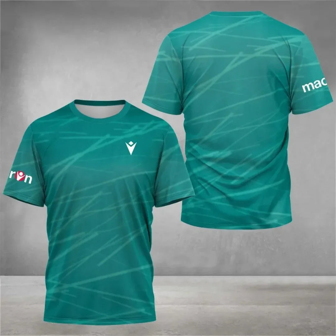 2025 summer new sports T-shirt comfortable breathable fast drying tennis round neck short sleeve summer new men's T-shirt casual