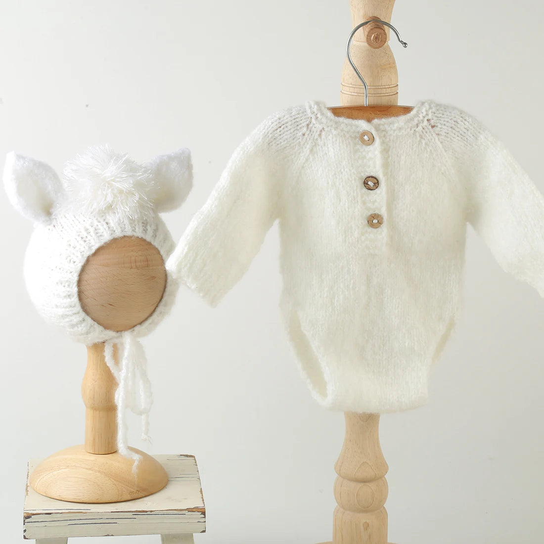 Newborn knitted Horse Jumpsuits Outfit Newborn Photography Props Crochet Baby Horse Romper And Toy Set