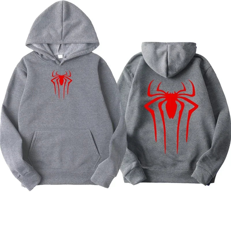 Men's sweatshirt fashion spider print hoodie adult casual sports top autumnandwinter outdoorHarajuku hooded menandwomen clothing