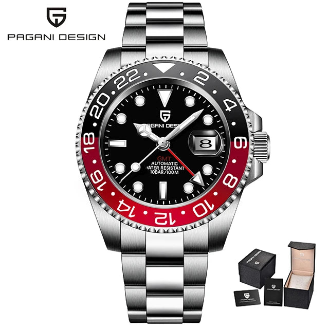 New GMT Watch PAGANI DESIGN 40mm Men Wristwatch Classic Luxury Mechanical Watches Top Brand 100M Waterproof Watches for Man 2026