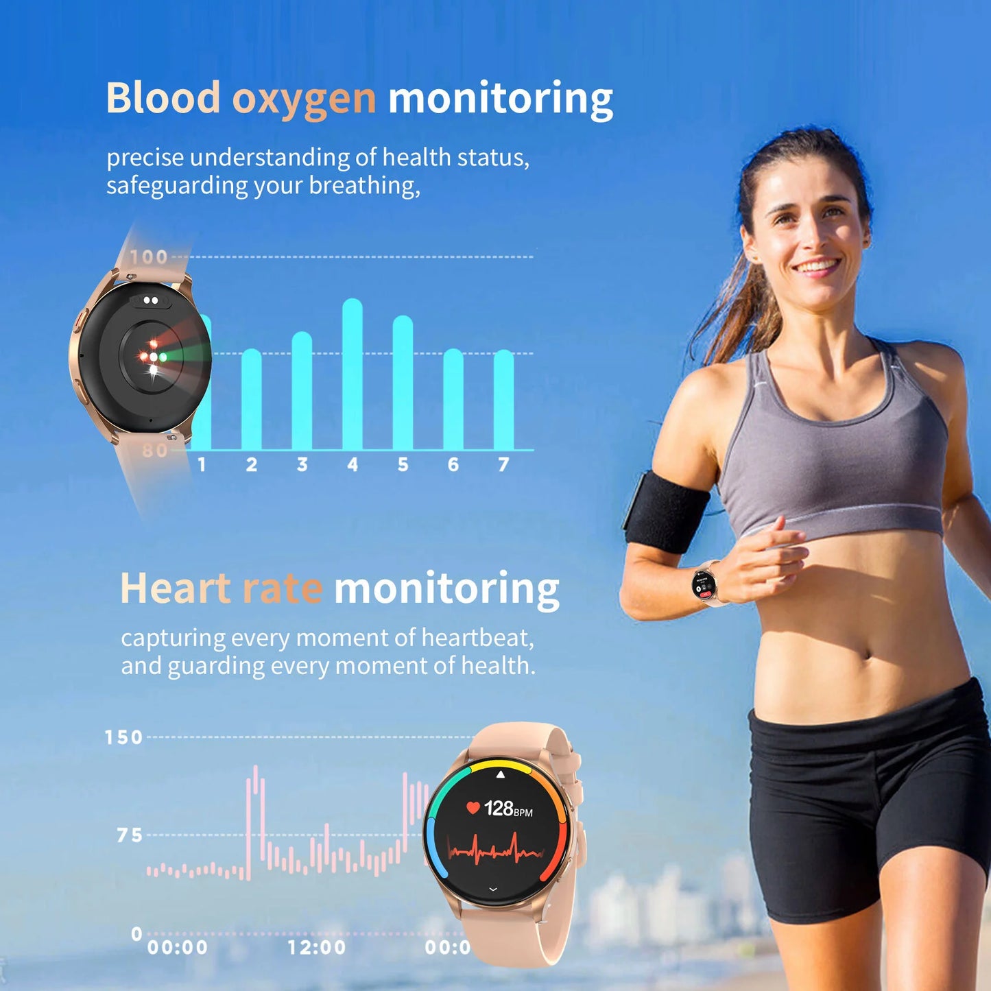 Blackview X20 Smartwatch Watch 1.43'' HD Screen Bluetooth Call Watch AMOLED Display Health and Fitness Tracking For ISO Android