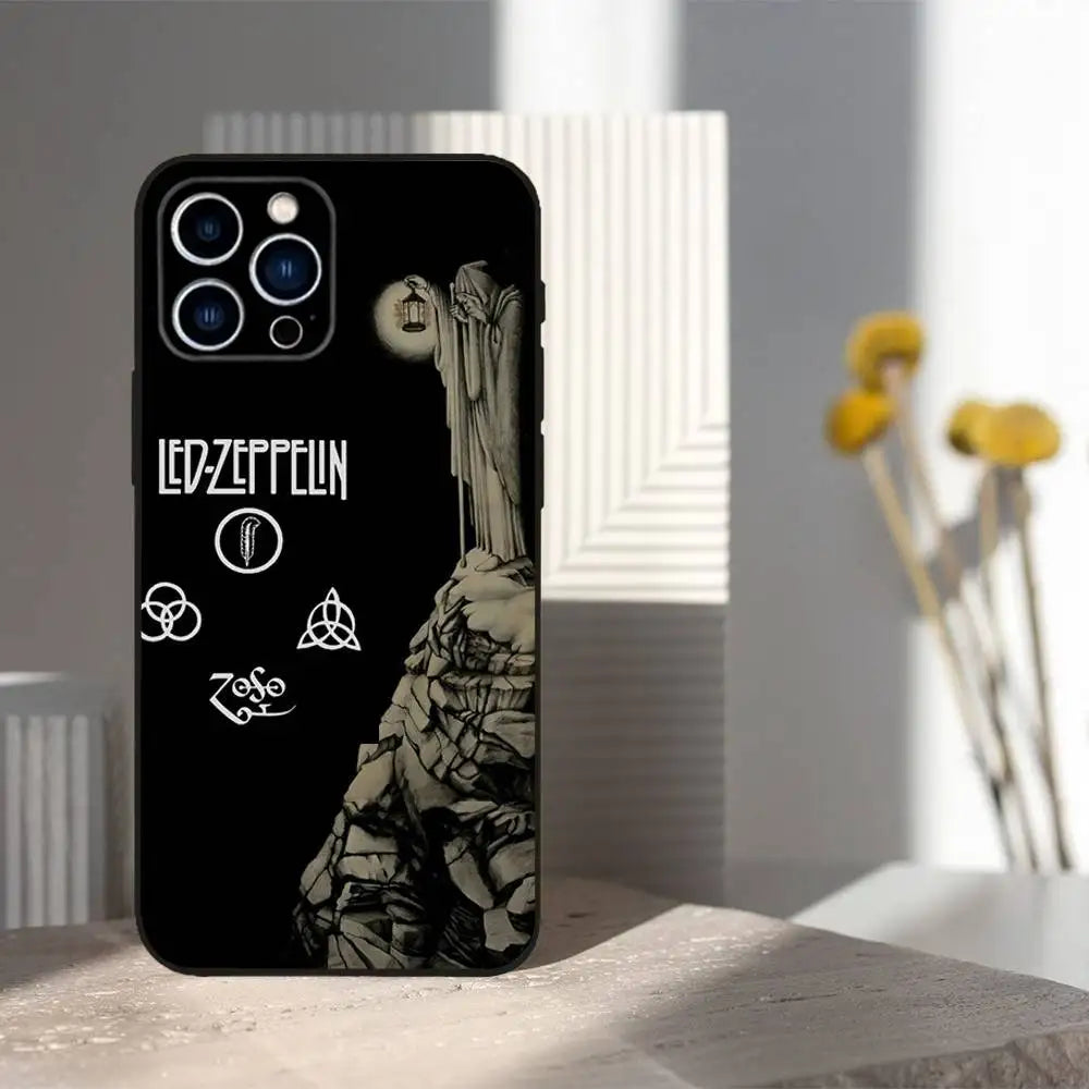 Hot L-Led Z-Zeppelins Band Phone Case For iPhone 16,15,14,13,12,11 Plus,Pro Max,XS,X,XR,SE,Mini,8,7,Soft Silicone Black Cover