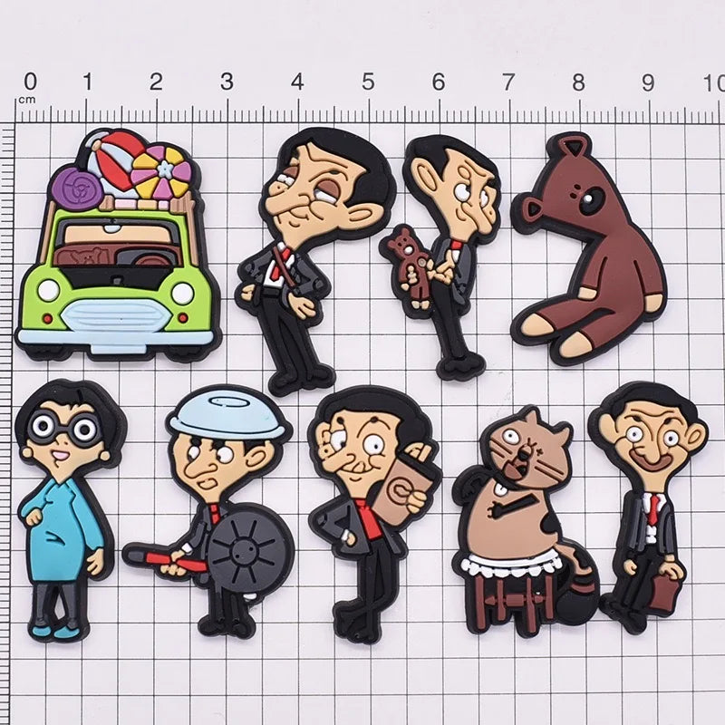 1-100Pcs Mr. Bean Shoes Charms Cartoon Funny Man Clogs Sandals Garden Shoes Accessories Decorate Buckle Kids Gifts Wholesale