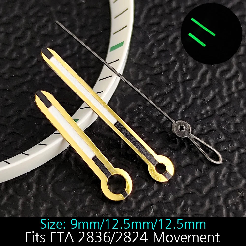 High Quality ETA-Series Hands Green Super Luminous Fits ETA 2824 2892 2836 2834 Movement Watch Accessories Watches For Men