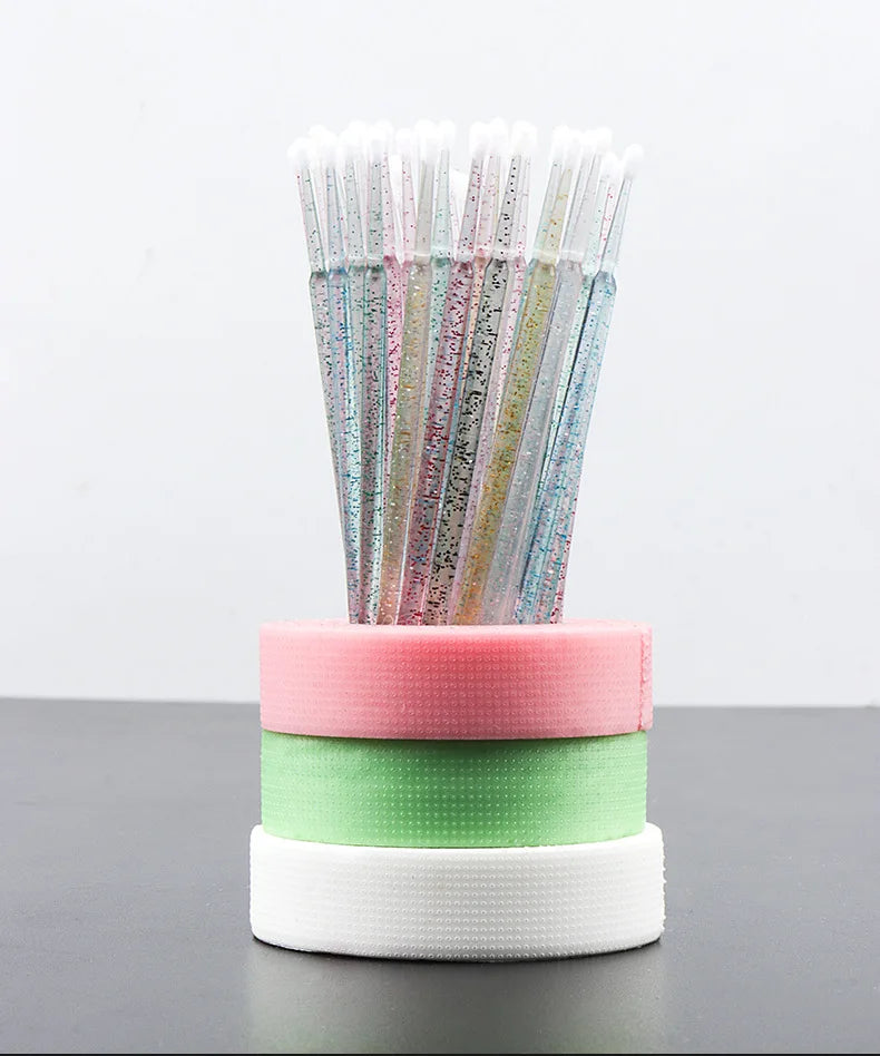 100Pcs Crystal Eyelash Cleaning Brush Lashes Extension Micro Cotton Swab Lash Removing Microbrush Beauty Makeup Tools