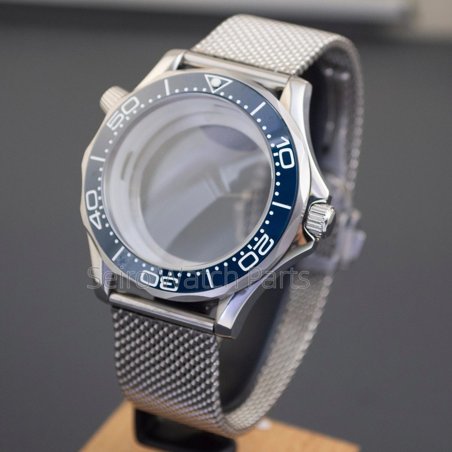 NH35 Case Dial Mesh Strap Bracelet for Seamaster 300 Watches Men Stainless Steel 10ATM Waterproof 41mm Case fit NH35/36 Movement