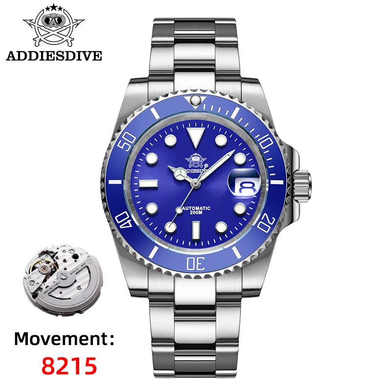 ADDIESDIVE Luxury New Men's Watches Waterproof Sapphire Automatic Mechanical Watches Stainless Steel Luminous Dive Watch For Men