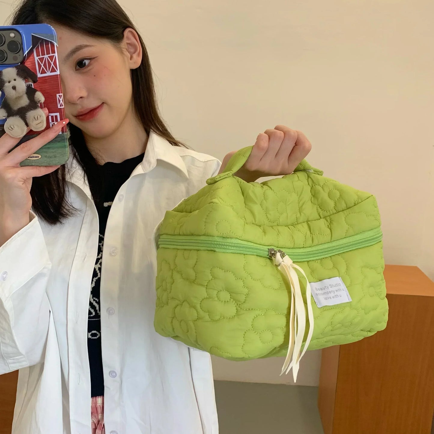 Flower Pattern Women Makeup Bag Toiletries Cosmetic Organizer Zipper Bag Travel Wash Pouch Cosmetic Bag Make Up Bags