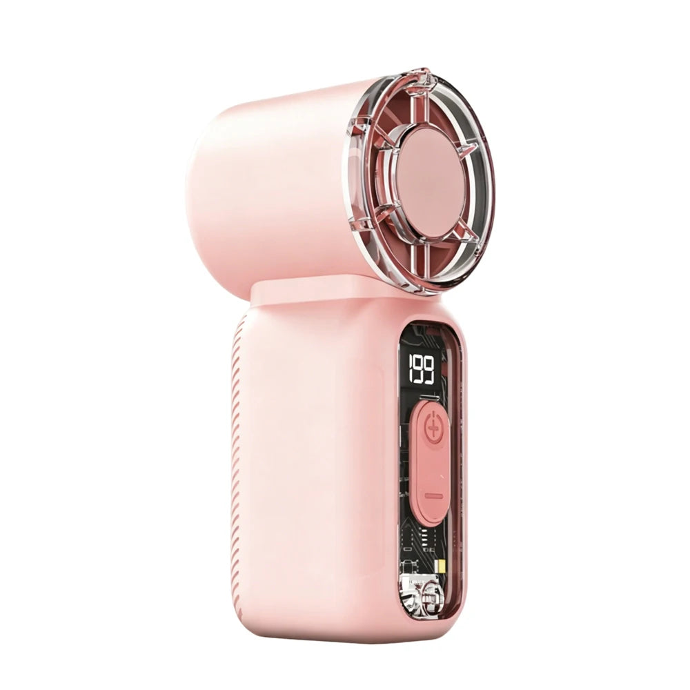 Portable Fan Handheld Mini Fan USB Rechargeable Outdoor Fan With Digital Display Personal Hand Held Small Pocket Fan