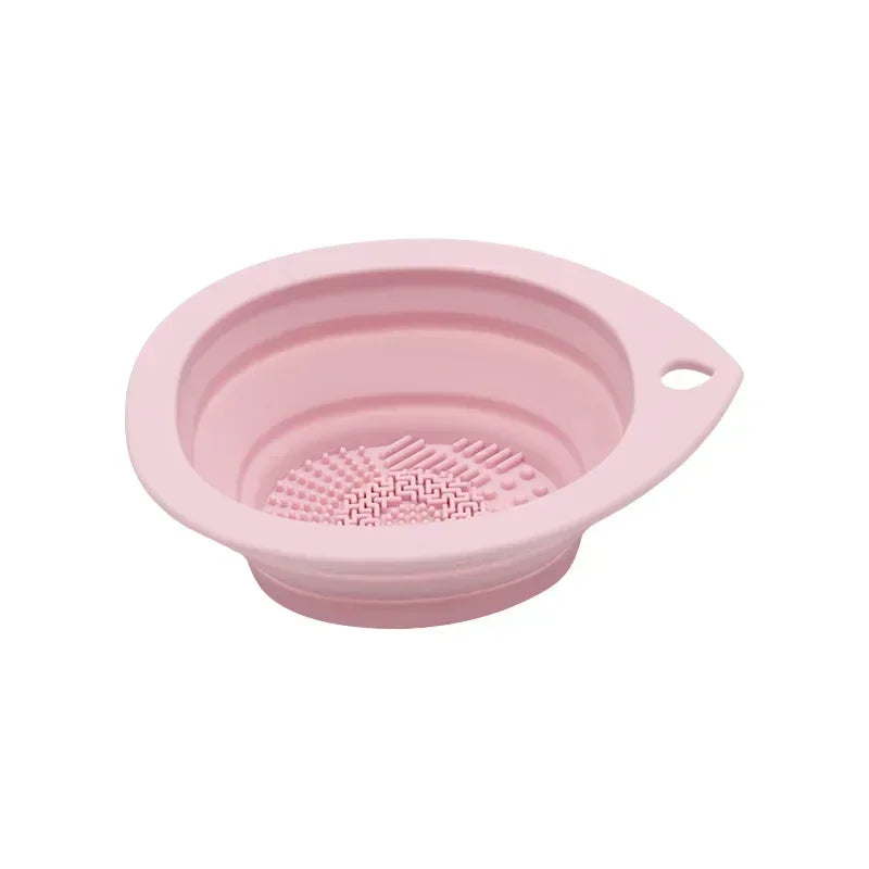 Silicone Makeup Brush Cleaner Foldable Powder Puff Cleaning Bowl Eyeshadow Brushes Washing Soft Mat Beauty Tools Scrubber Box