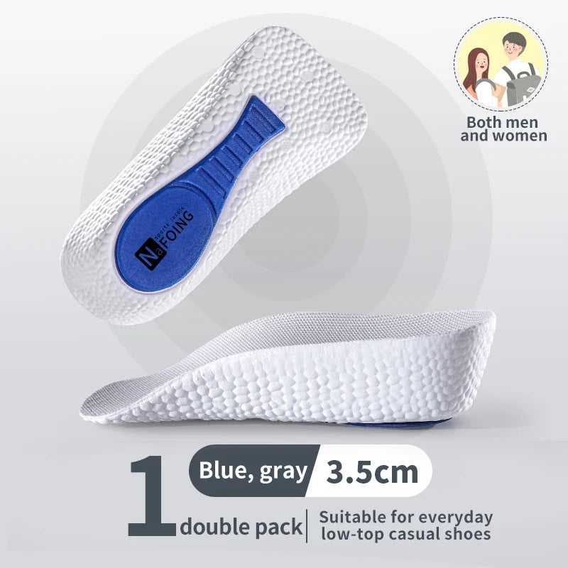 Memory Foam Height Increase Insoles for Men Women Shoes Flat Feet Arch Support Orthopedic Insoles Sneakers Heel Lift Shoe Pads