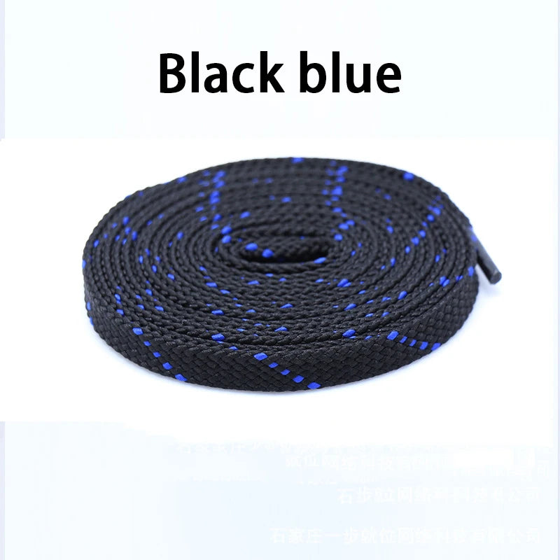 1Pair Mixed Color Shoe Laces Black and White Stripe Double Flat Shoelaces Sneakers Casual Shoes Shoelace