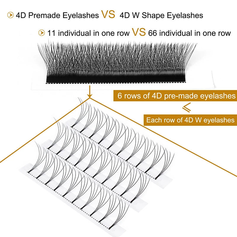 Quewel W Volume Eyelashes 3D/4D/5D/6D/8D Shape Eyelash Extensions Fans 8-14mm Curl New False Eye Lash Wholesale Makeup Tool