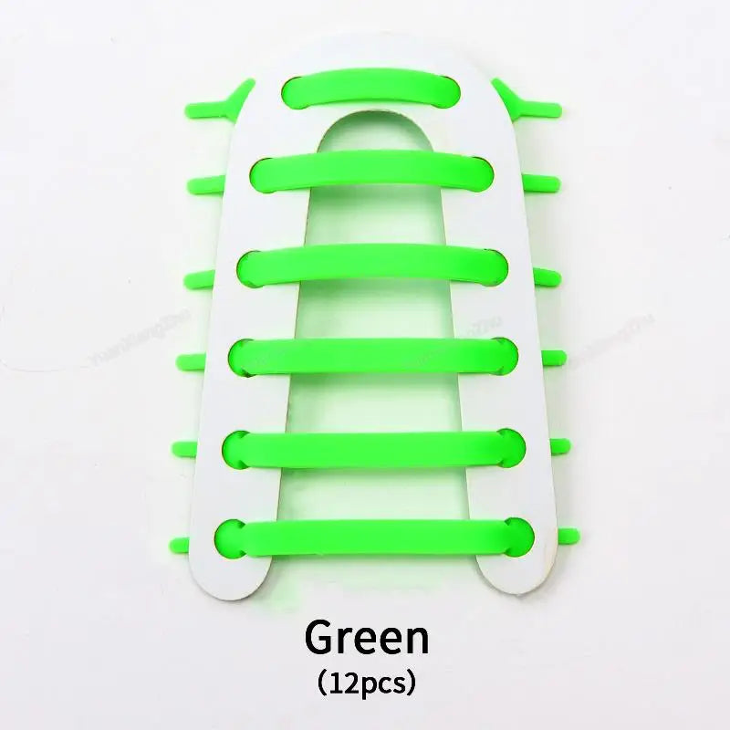 12Pcs Silicone Shoelaces for Shoes Elastic Laces Sneakers No Tie Shoe laces Kids Adult Rubber Shoelace One Size Fits All Shoes