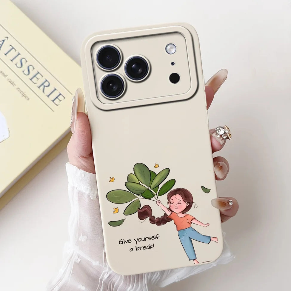 For iPhone 17 Pro Case Silicone Luxury Flowers Cute Kawaii Funny Painted Cover For iP 17 Pro Phone Case A3256 A3522 A3523 A3524
