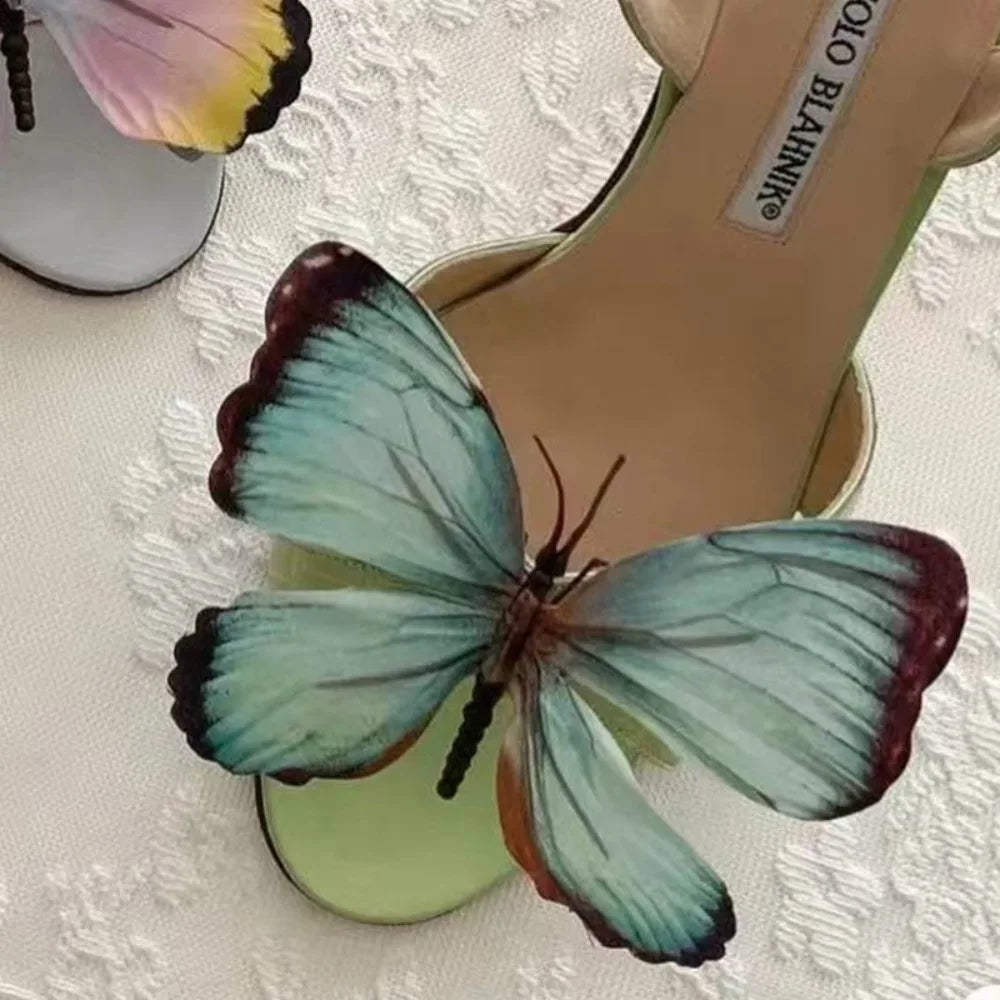 1Pair Thai Fairy Butterfly Flower Shoe Buckles Phalaenopsis Shoe Flower Sandals Sweet Butterfly Orchid Shoe Accessory Shoe Clips