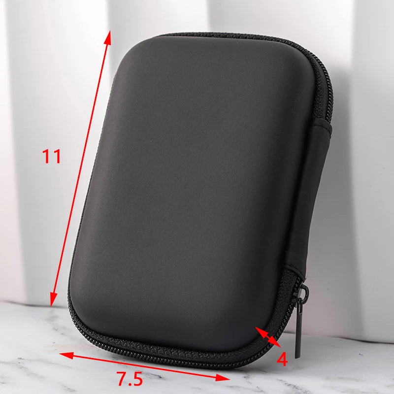New Portable Mini 3C Hard Shell Digital Gadgets Storage Bag Artificial Leather Earphone Charger Case Data Cable U Disk Organizer