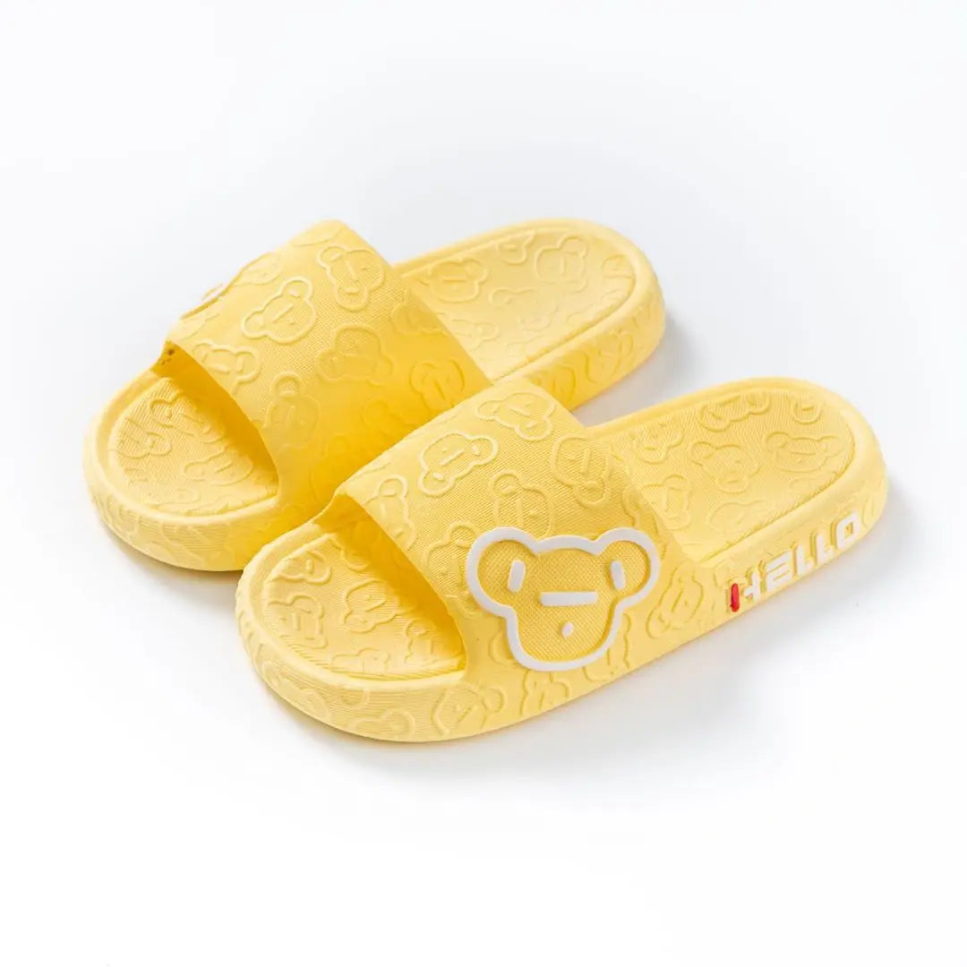 Summer Kids Cartoon Bear Slippers Non-slip Soft Sole Shower Bathroom Home Outdoor Sandals