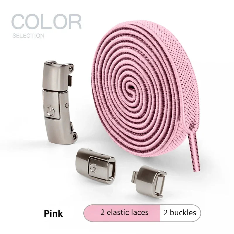 New Press Lock Shoelaces Without ties Gradient Flats Elastic Laces Sneakers Kids Adult No Tie Shoe laces for Shoes Accessories