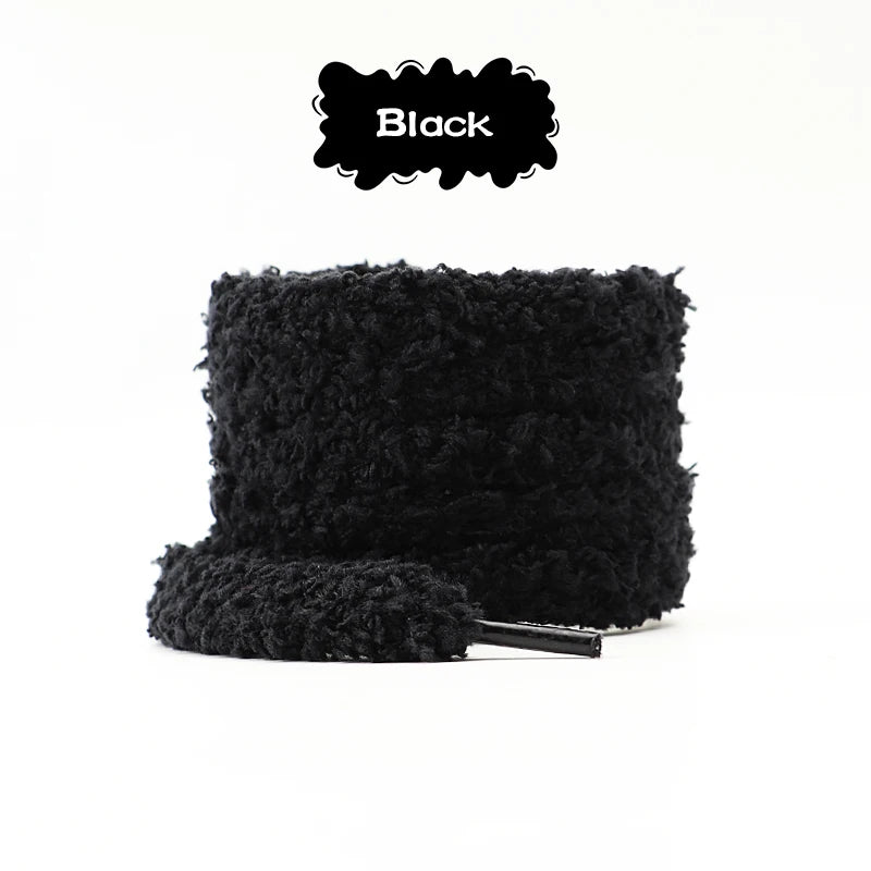 1Pair fashions 1cm wide round plush shoelace Sneakers flat shoes Casual shoelaces 80/100/120/140/160cm Shoelaces for shoes