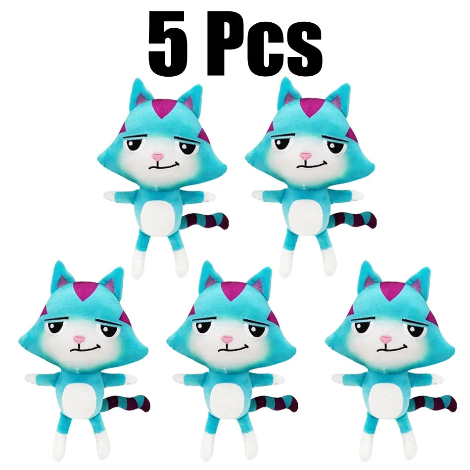 25cm 8Pcs Gabby doll house plush toy cartoon stuffed animal mermaid cat mermaid plush doll children's Christmas gift