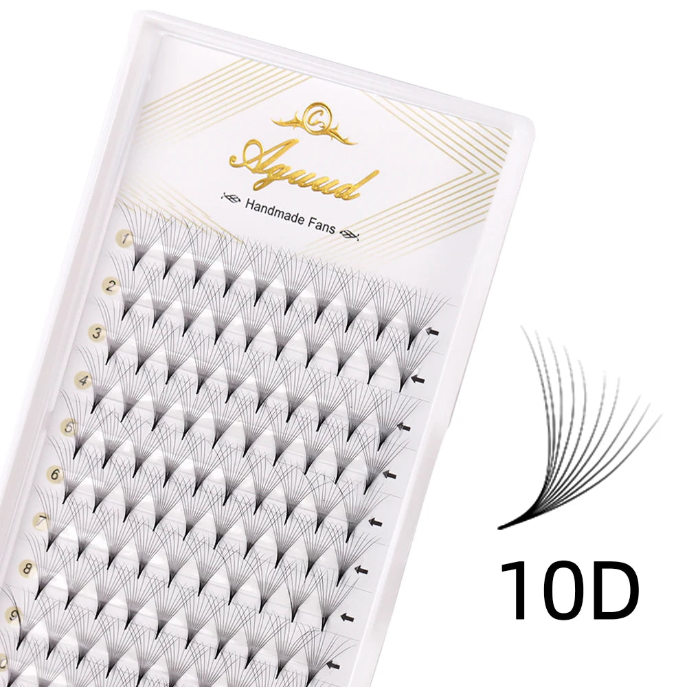 AGUUD Sharp Narrow Stem Premade Fans Eyelash Thin Pointy Base Russian Volume Fans Lash Premade Volume Fans Lashes Makeup Cilios