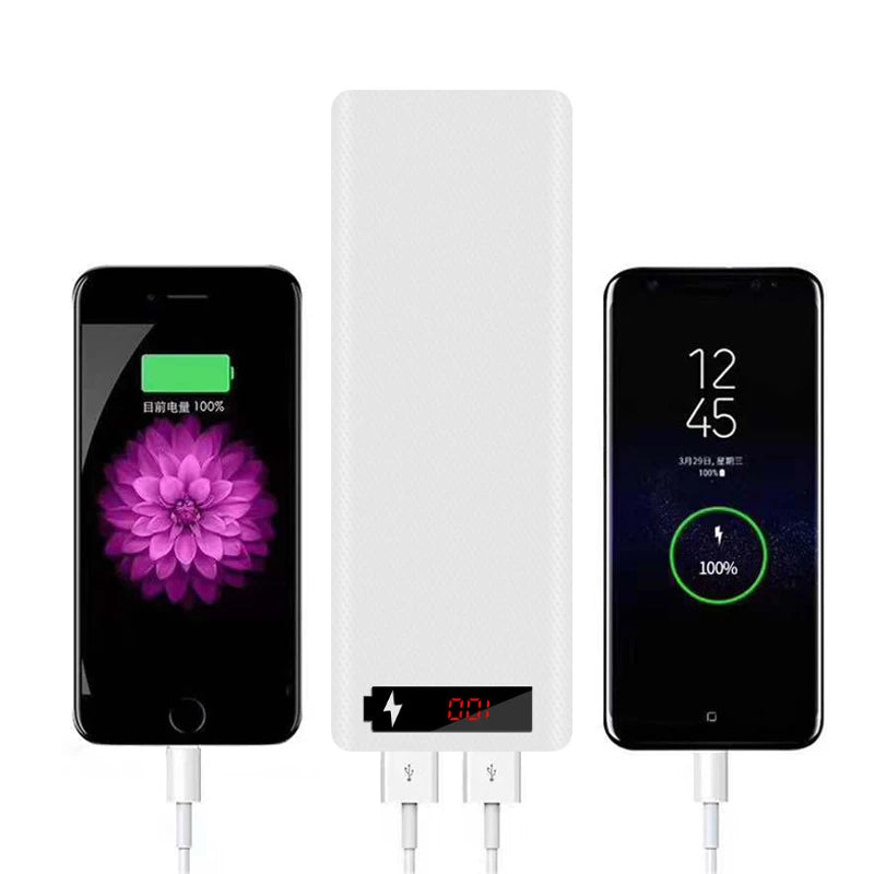 10/8*18650 Power Bank Battery Box Stand Portable Dual USB Power Bank Charge Shell For iPhone Xiaomi Battery Case Detachable Case