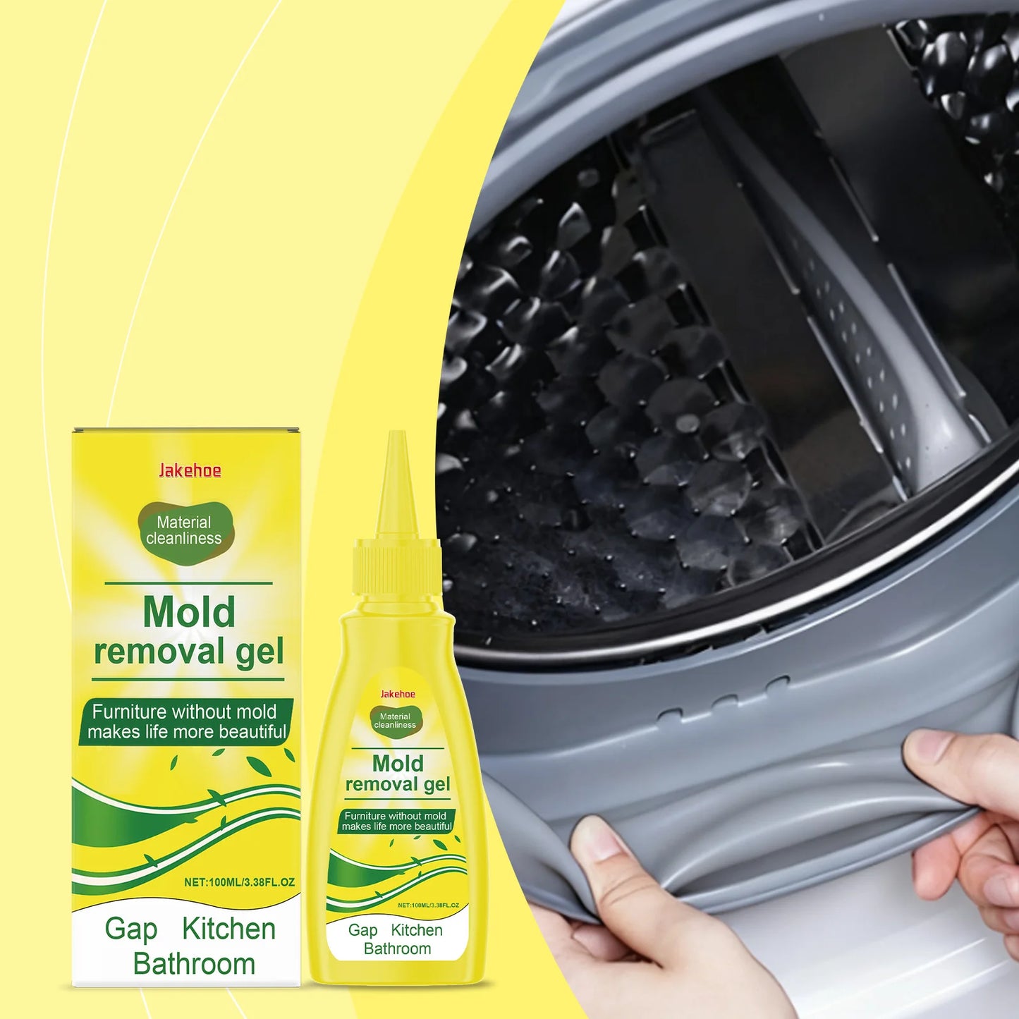JAKEHOE Kitchen Cleaning Gel Quickly Dissolving Mildew Stains Eliminate Odors No Residue Household Mold Remover Gel for Bathroom