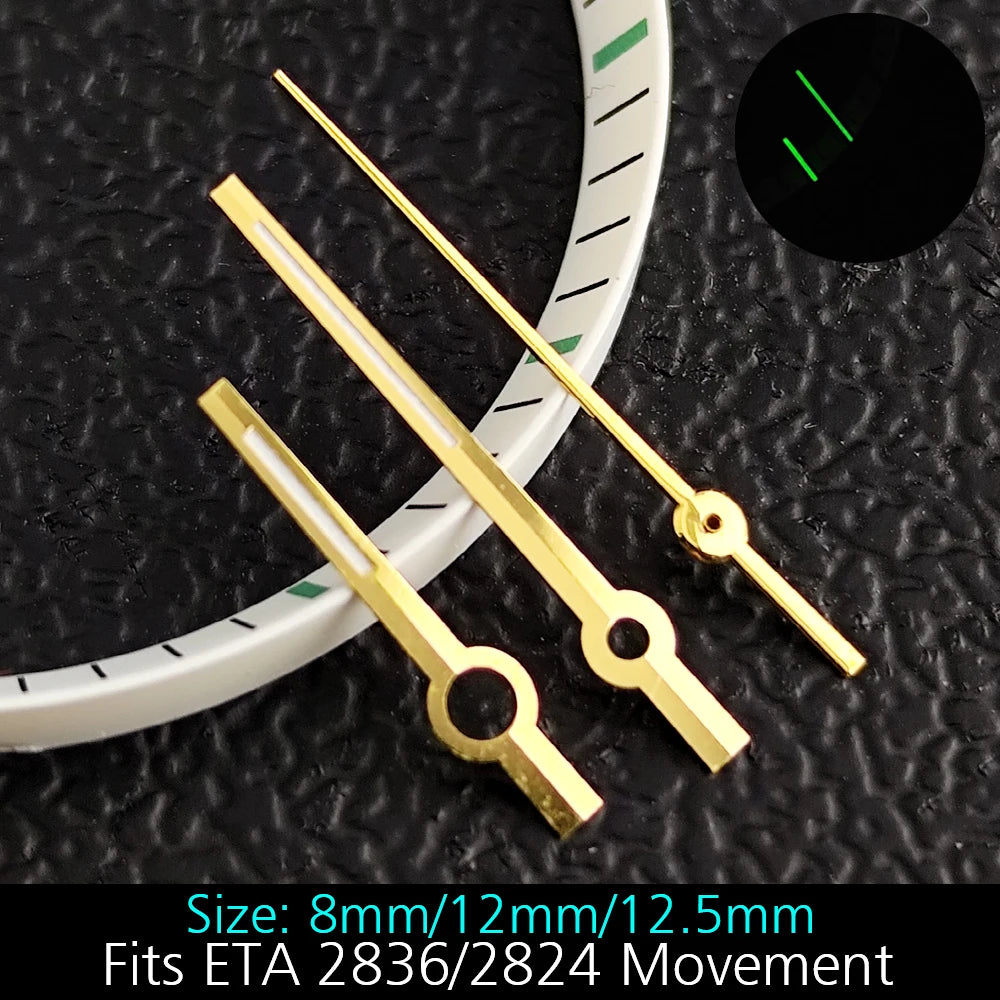 High Quality ETA-Series Hands Green Super Luminous Fits ETA 2824 2892 2836 2834 Movement Watch Accessories Watches For Men