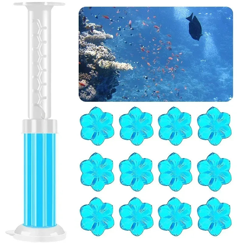 1-10Pcs Flower Gel Stamp Toilet Cleaner Air Freshener Bathroom Toilet Cleaning Gel Needle Design Fragrance Deodorant Supplies
