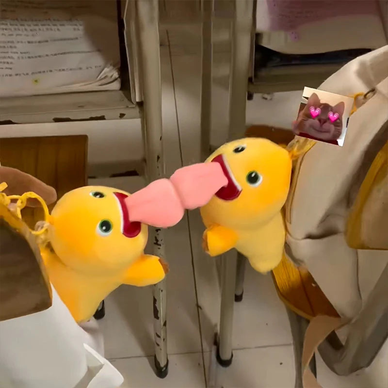 Stuffed Plush Animals Dinosaur Toys Magnetic Suction Big Tongue Fun Pendant Key Bag Lovers Doll Cute Plush Toys Children Gifts