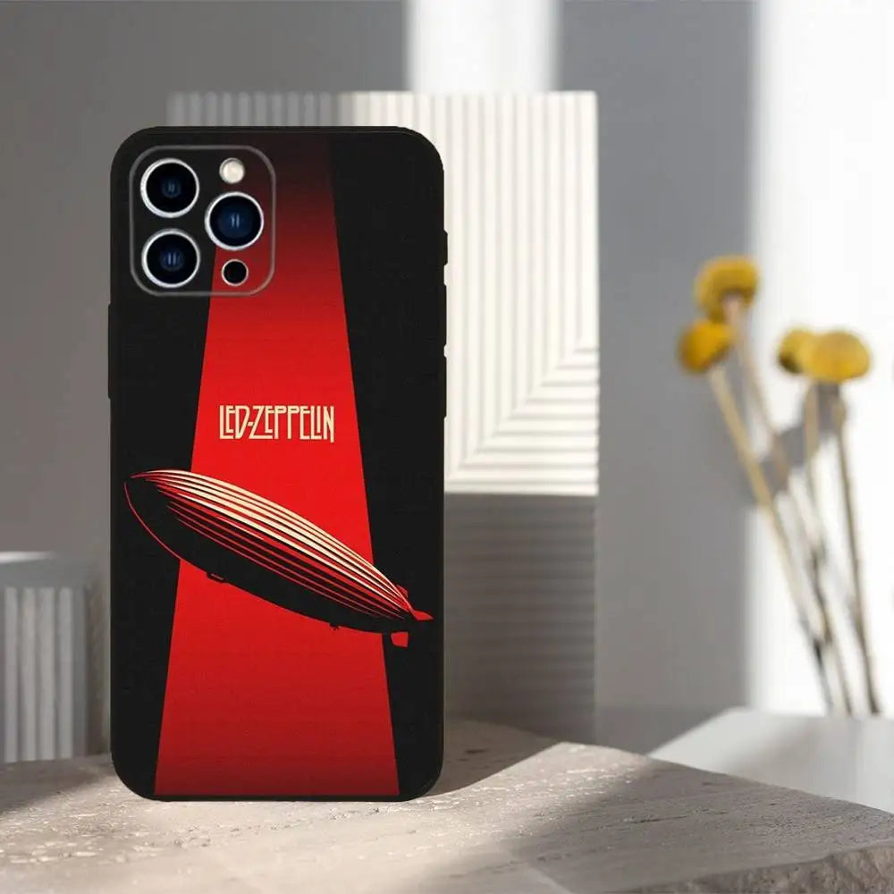 Hot L-Led Z-Zeppelins Band Phone Case For iPhone 16,15,14,13,12,11 Plus,Pro Max,XS,X,XR,SE,Mini,8,7,Soft Silicone Black Cover