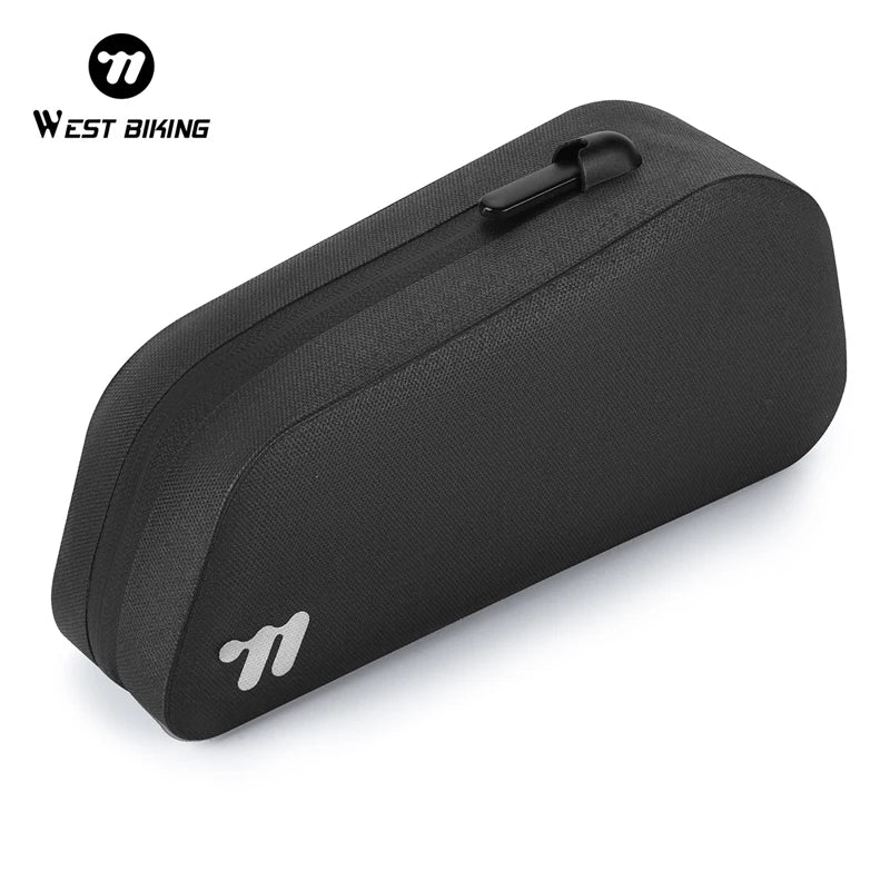 WEST BIKING Bicycle Top Tube Bag 1L TPU Hard Shell Waterproof Bike Front Frame Bag Cycling Tool Storage Bag Bike Accessories