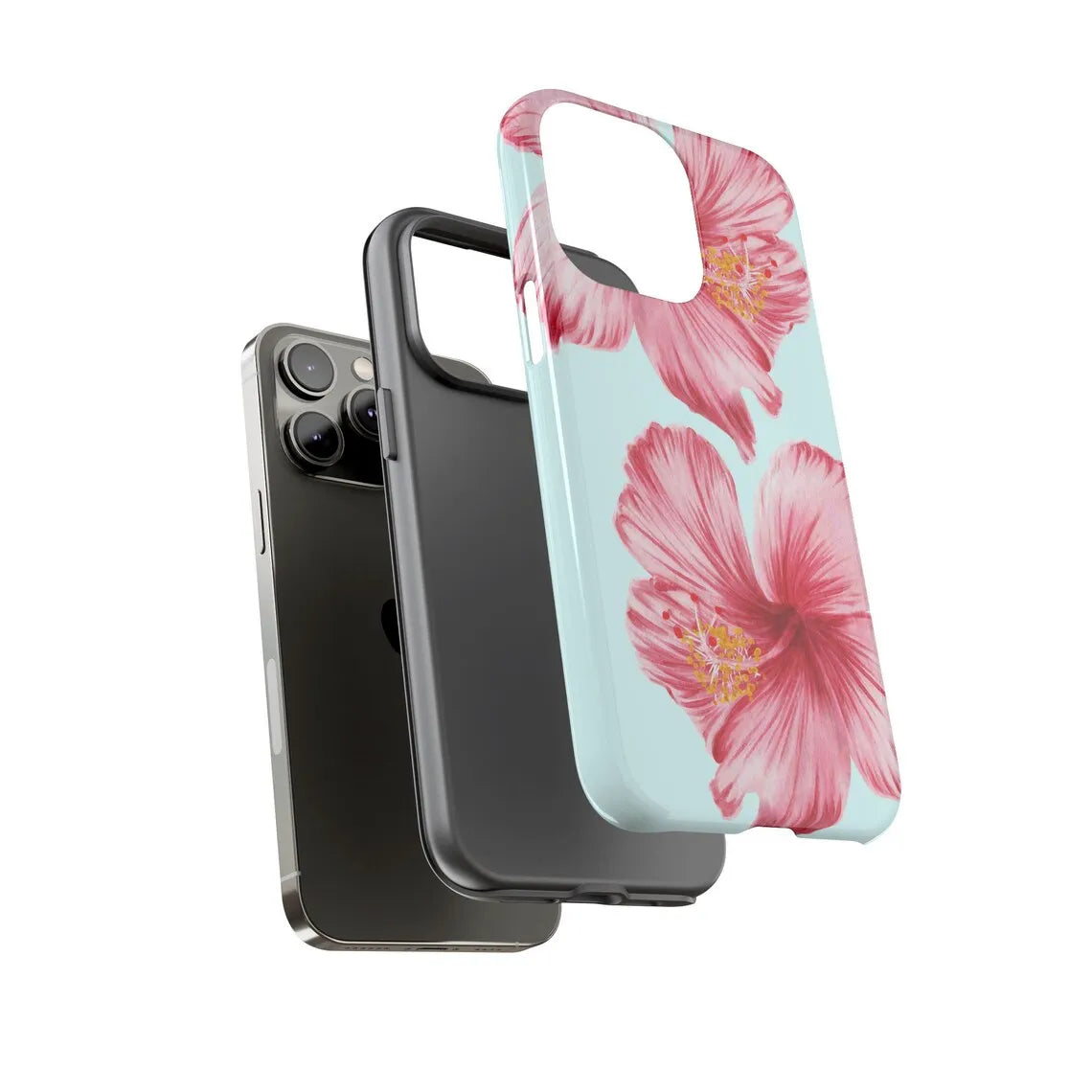 Two flowers luxury design Phone Case for iPhone 17 16 15 14 13 12 11 7 8 Air Pro Max Plus Luxury Double-layer Back Cover