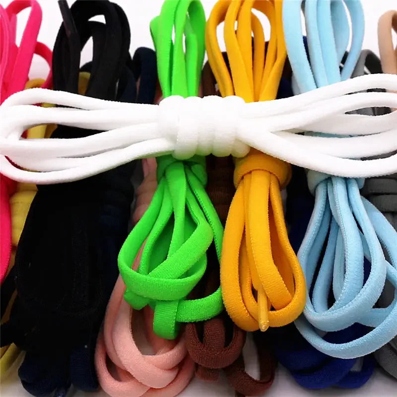 No Tie Elastic Stretchy Shoelaces Capsule Metal Lock, Tieless for Sneakers Shoe Accessories, Adjustable Durable One Size Fit All