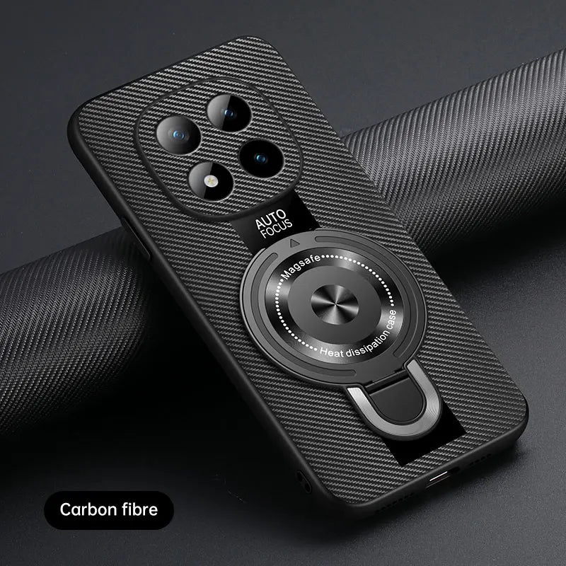 For Xiaomi Redmi Note 15 Pro and Note15 Pro Plus 5G Case Magnetic Holder Silicone PU Leather Plexiglass Premium Back Cover
