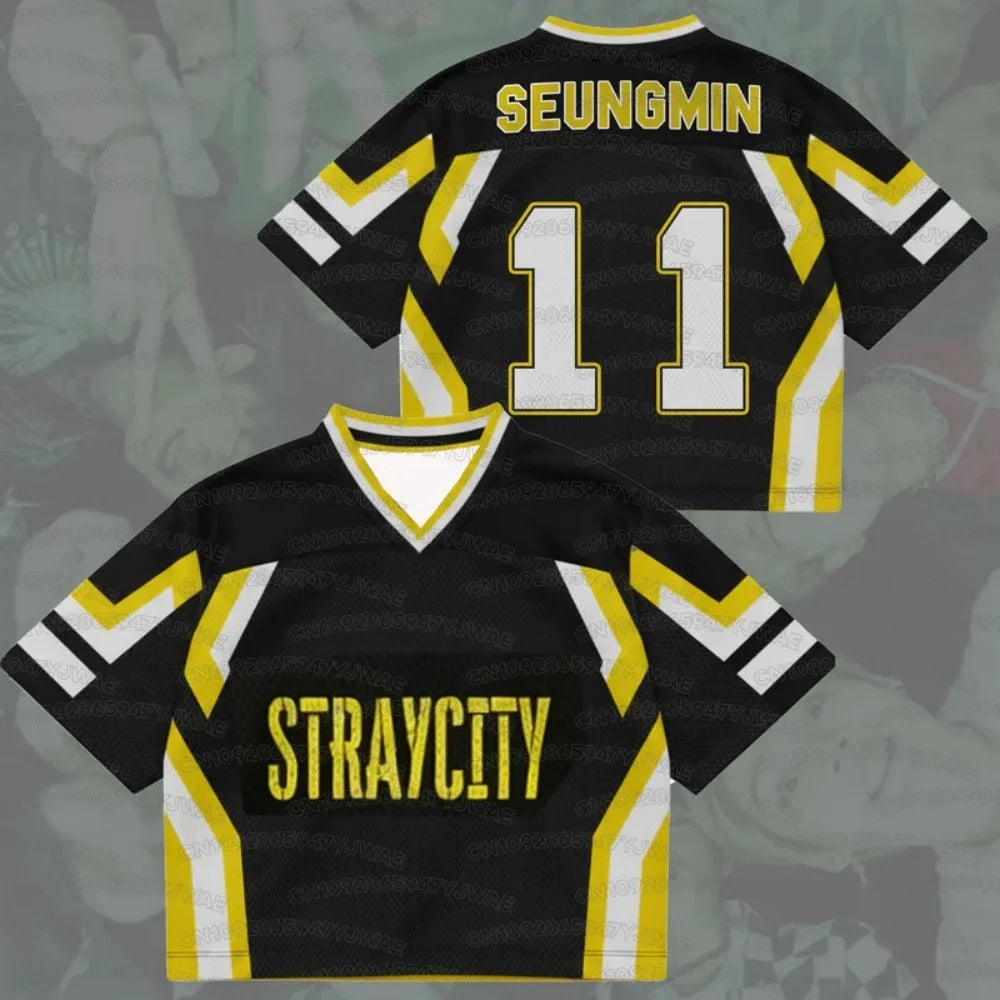 Summer Men's Women's Short SLeeve Stray City 2026 Concert World Tour Mixed Mesh Jersey Kpop Fans FELIX T-shirt Tops