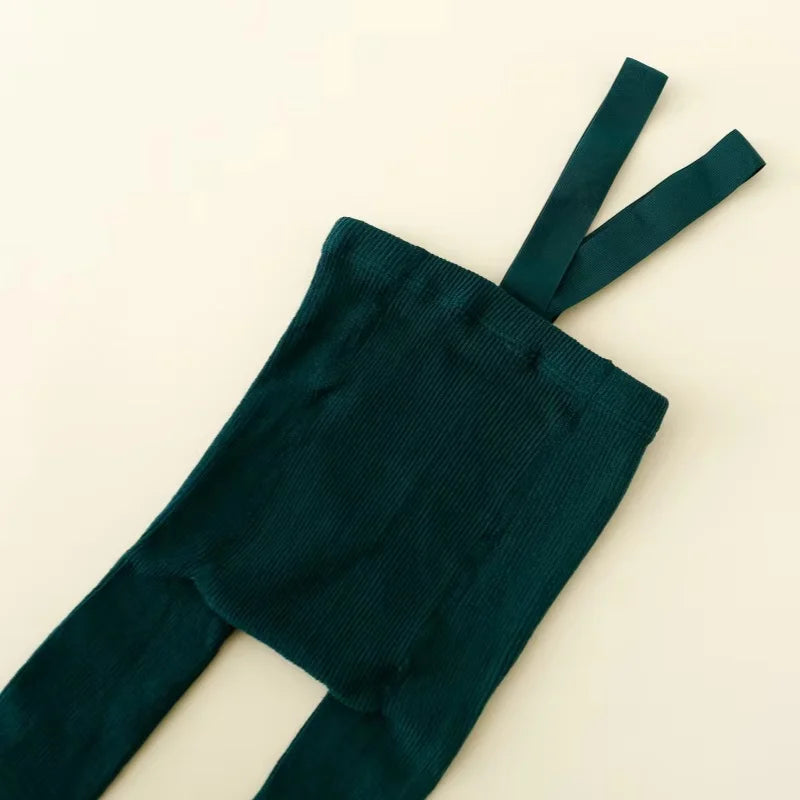 Baby Christmas Tights For Boys Girls Suspender Pantyhose Winter Autumn New Tights With Shoulder Strap Knitted High Waist Legging
