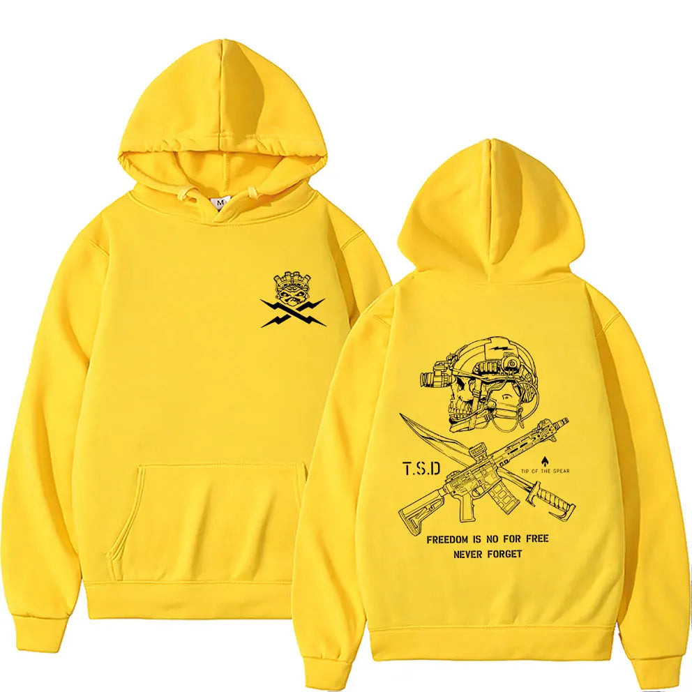 2025 Cool Sparta X-ray Tactical Skull Print Men Women Hooded Sweatshirt Autumn Winter Daily Outdoor Casual Loose Warm Sportswear
