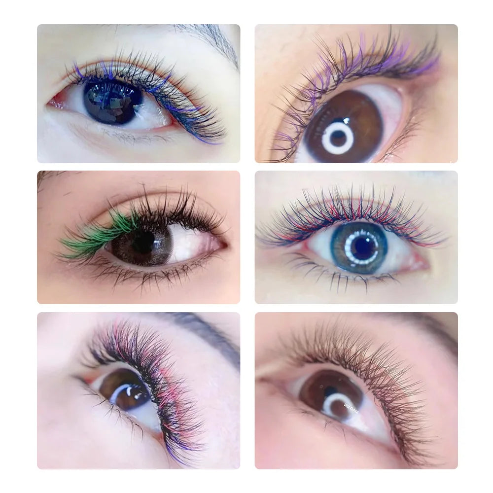 NAGARAKU Colorful YY shape hand woven premium soft light Pink&Red eyelashes extension makeup mesh net cross false eyelash i