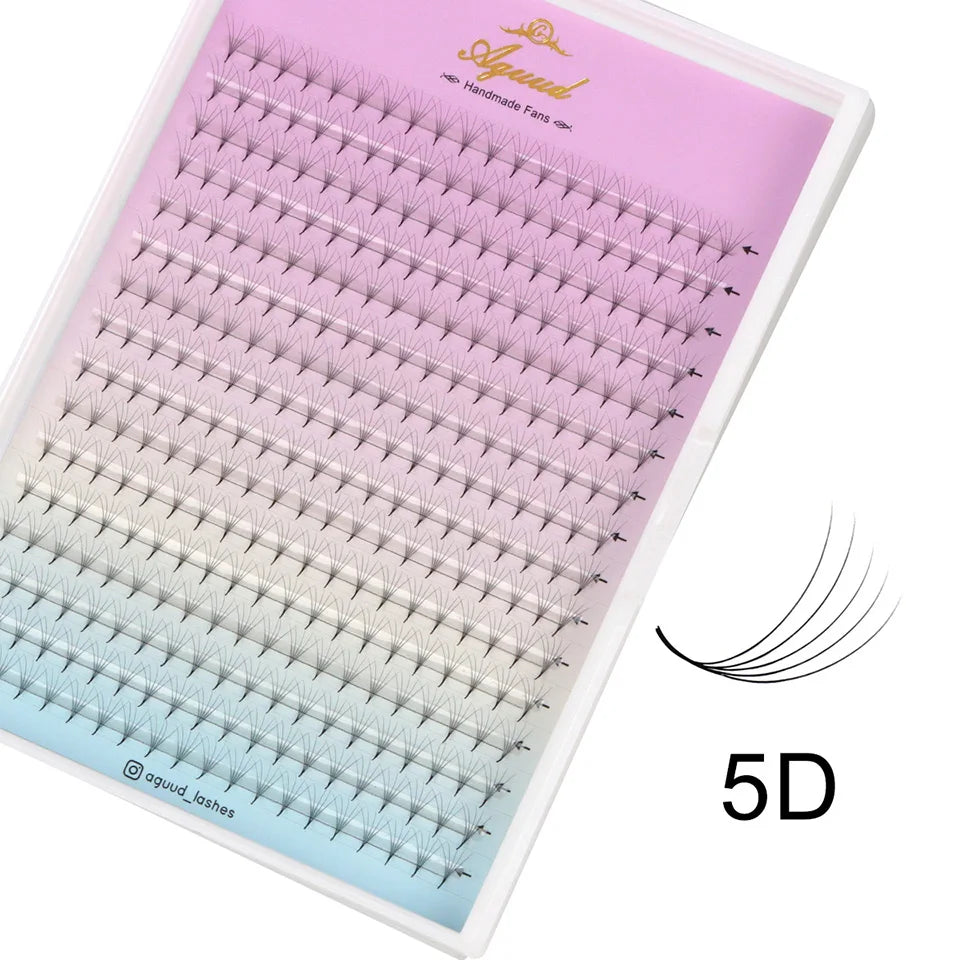 AGUUD Sharp Narrow Stem Premade Fans Eyelash Thin Pointy Base Russian Volume Fans Lash Premade Volume Fans Lashes Makeup Cilios
