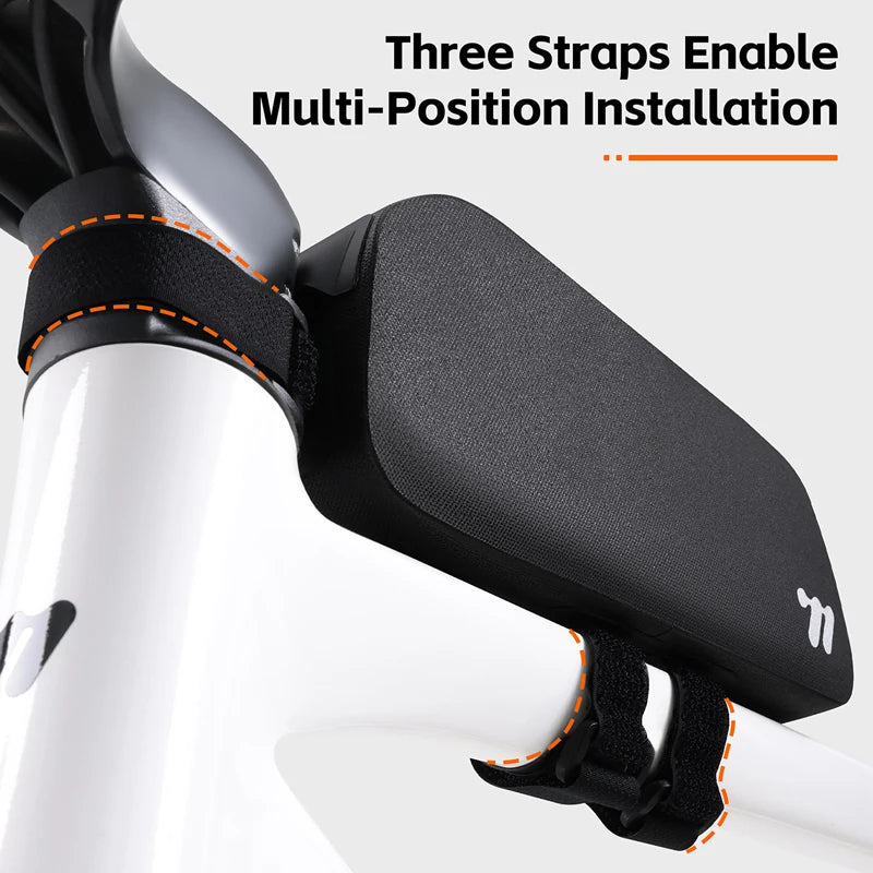 WEST BIKING Bicycle Top Tube Bag 1L TPU Hard Shell Waterproof Bike Front Frame Bag Cycling Tool Storage Bag Bike Accessories