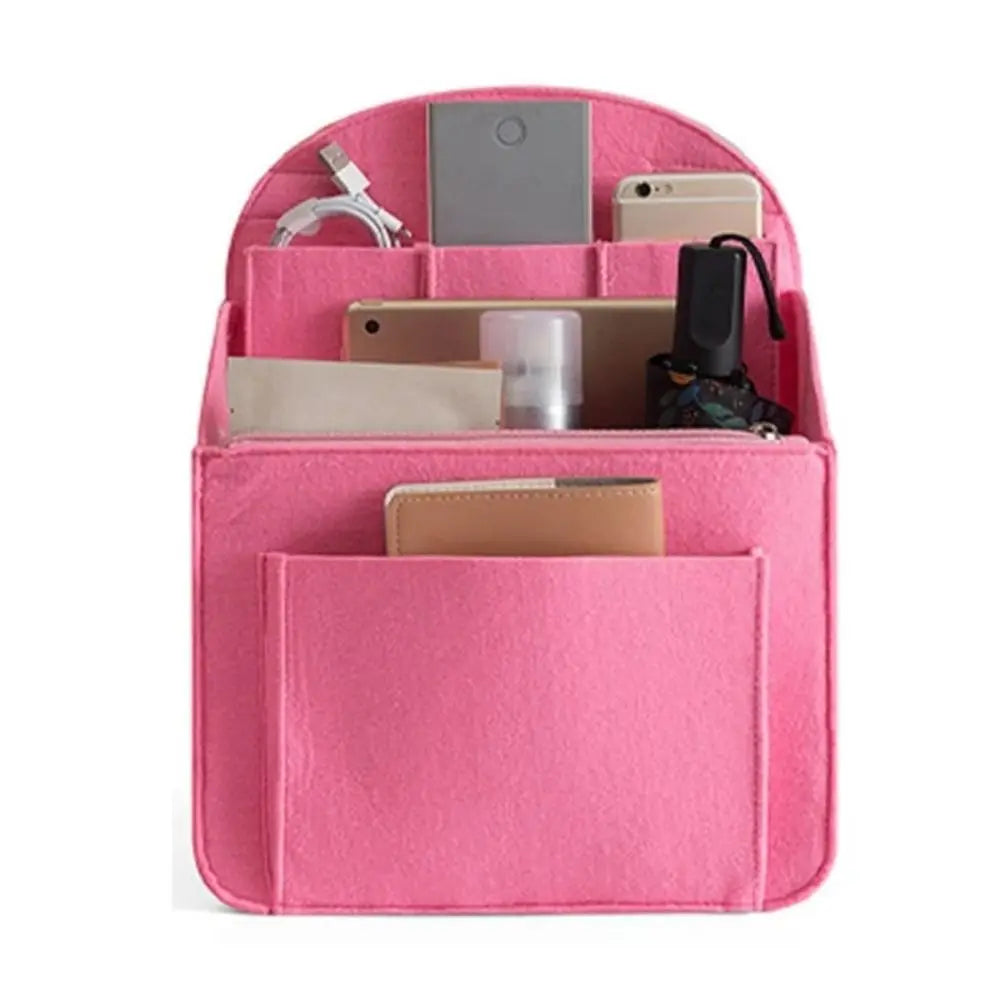 Makeup Organizer Felt Insert Bag for Interior Travel Bag Portable Bag Cosmetic Bags Fit Various Women Backpack Bags