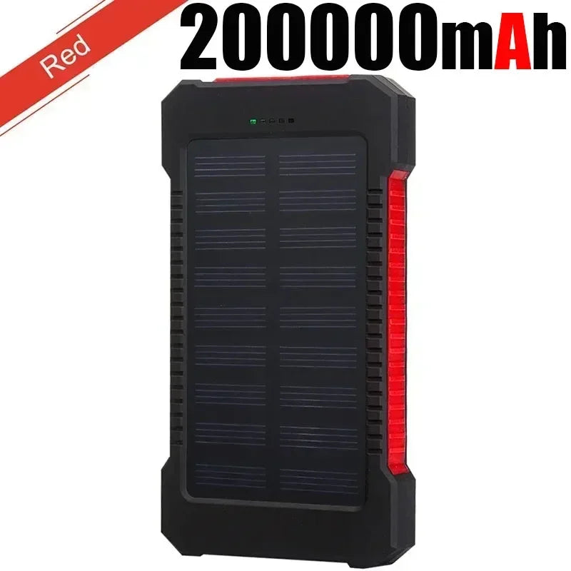 OnePlus 200000mAh Solar Power Bank Portable Large Capacity Charger Compatible USB-A And USB-C With Flashlight For IPhone Huawei