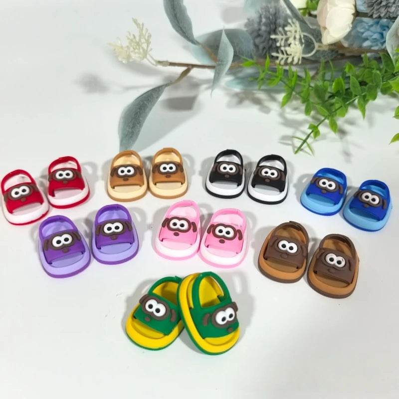 Suitable for Labubu Doll Mini Cute Dressing Sandals 17cm V1 V2 V3 Fashion Slippers DIY Clothing Accessories Toy Birthday Gift