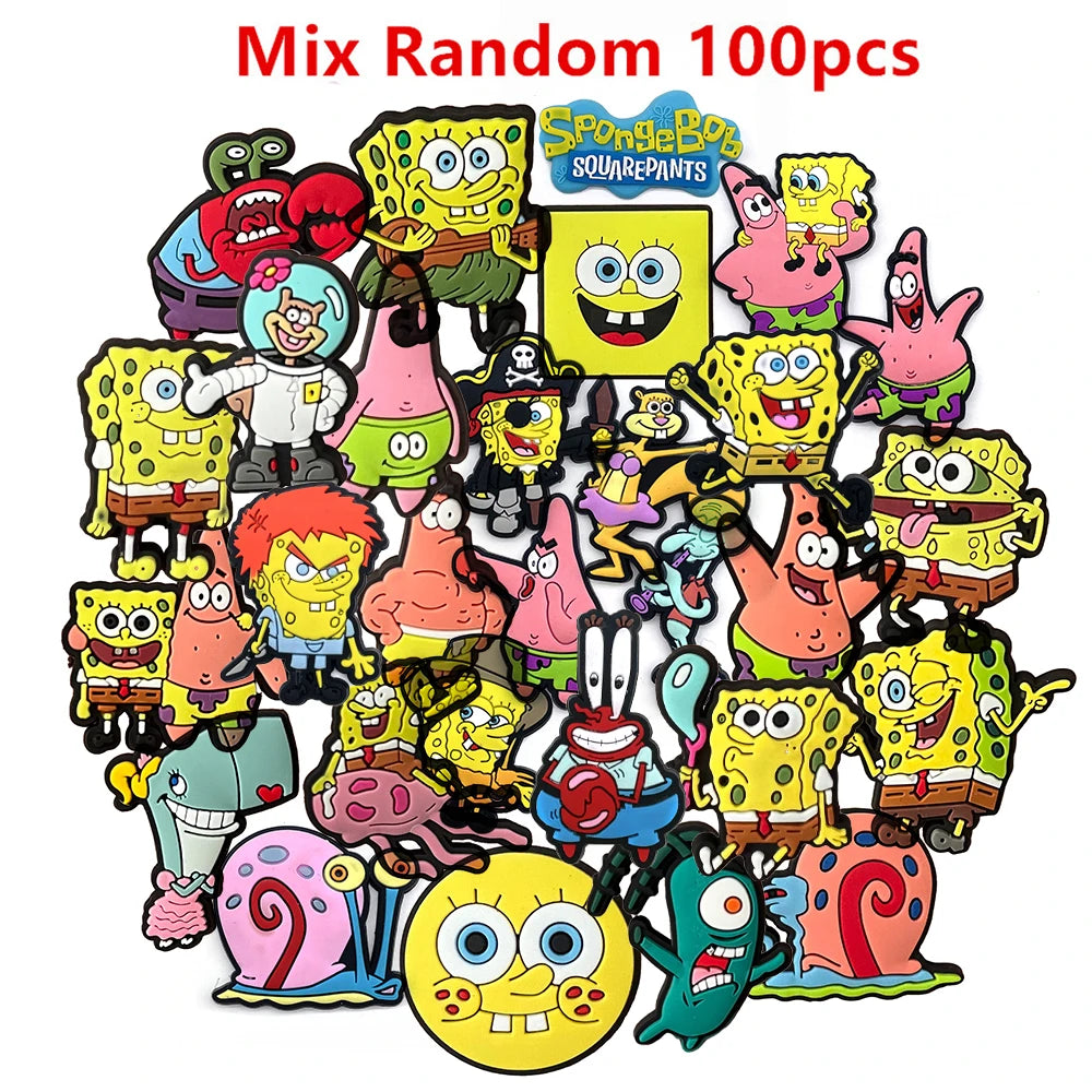 1-100pcs Shoe Charms PVC Shoes Accessories Decorations for Crocs,Bubble Slides Clog Sandals Wristband Buckle Kids Paryt Gifts