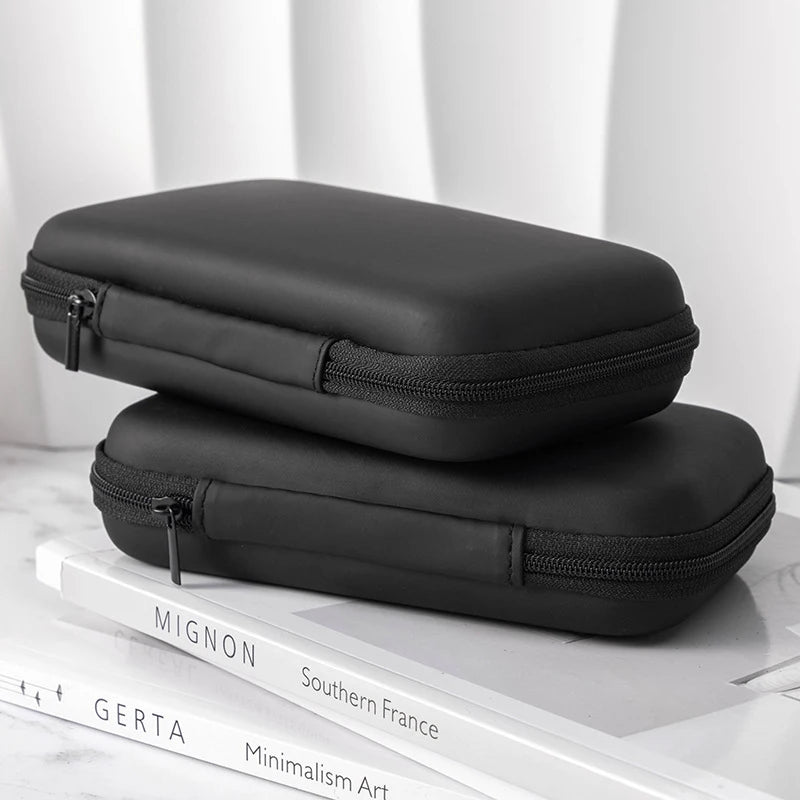 New Portable Mini 3C Hard Shell Digital Gadgets Storage Bag Artificial Leather Earphone Charger Case Data Cable U Disk Organizer
